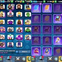 KT14 | LvL53 |(45Cards LvL14 || 12Cards LvL13) | 75Emotes | 17KGolds | 4Tower Skins| 113Cards | Q454 2